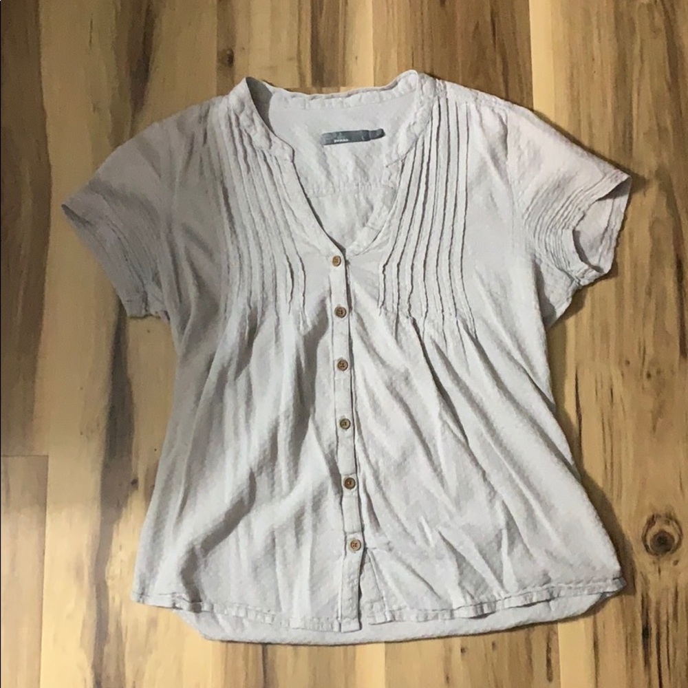 Pleated Prana Button Down